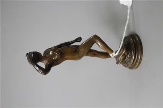 A 19th century Italian bronze figure of Diana, indistinctly signed Feloa..., height 13cm